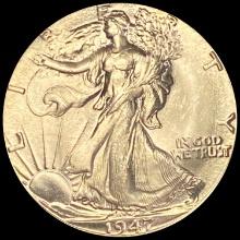 1947 Walking Liberty Half Dollar SUPERB GEM BU
