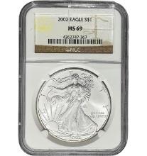 2002 Silver Eagle NGC MS69