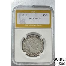 1913 50C Barber Half Dollar PCGA XF45