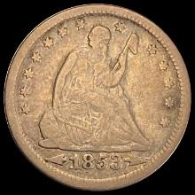 1853 Arrows Seated Liberty Quarter LIGHTLY CIRCULATED