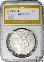 1883-CC Morgan Dollar PGA MS65 SILVER