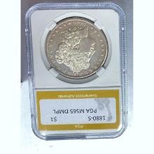 1880-S Morgan Dollar PCGA MS65 DMPL