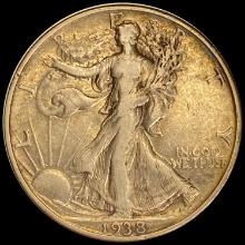 1938-D Walking Liberty Half Dollar LIGHTLY CIRCULATED