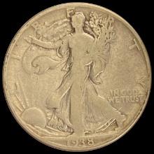 1938-D Walking Liberty Half Dollar LIGHTLY CIRCULATED