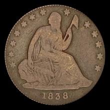 1838 Seated Liberty Quarter NICELY CIRCULATED