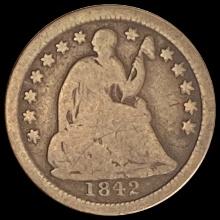 1842 Seated Liberty Half Dime NICELY CIRCULATED