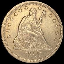 1857 Seated Liberty Quarter CHOICE AU