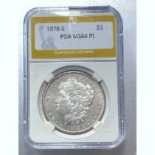 1878-S Morgan Dollar PCGA MS64 PL