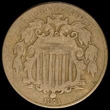 1871 Shield Nickel LIGHTLY CIRCULATED