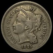 1875 NICKEL Three-Cent Piece LIGHTLY CIRCULATED