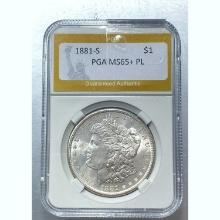 1881-S Morgan Dollar PCGS MS65+ PL