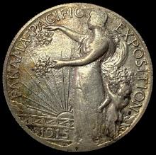 1915-S SILVER Panama-Pacific Half Dollar CLOSELY UNCIRCULATED