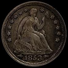 1853 SILVER Seated Liberty Half Dime LIGHTLY CIRCULATED