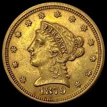 1879 GOLD $2.5 Liberty Head Quarter Eagle UNCIRCULATED