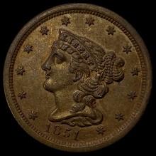 1851 Braided Hair Half Cent UNCIRCULATED