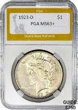 1923-D Peace Silver Dollar PGA MS63+