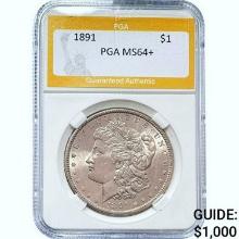 1891 Morgan Silver Dollar PGA MS64+