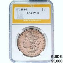 1883-S Morgan Silver Dollar PGA MS62