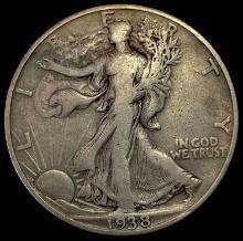 1938-D SILVER Walking Liberty Half Dollar LIGHTLY CIRCULATED