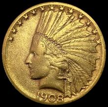 1908 No Motto GOLD $10 Indian Head Eagle CLOSELY UNCIRCULATED