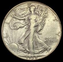 1938-D SILVER Walking Liberty Half Dollar LIGHTLY CIRCULATED
