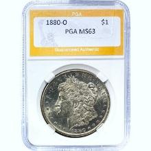 1880-O Morgan Silver Dollar PCGA MS63