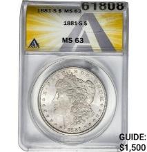 1881-S Morgan Dollar ANACS MS63 SILVER