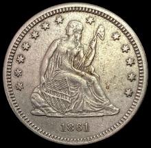 1861 SILVER Seated Liberty Quarter CLOSELY UNCIRCULATED