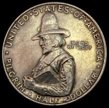 1920-D Silver Pilgrim Half Dollar CLOSELY UNCIRCULATED
