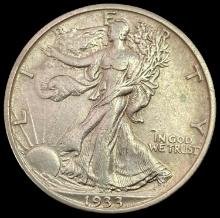 1933-S SILVER Walking Liberty Half Dollar CLOSELY UNCIRCULATED