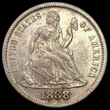 1868 SILVER Seated Liberty Dime CLOSELY UNCIRCULATED