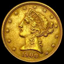 1900 GOLD $5 Liberty Head Half Eagle UNCIRCULATED