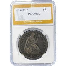 1872-S Seated Liberty Dollar PCGS VF30
