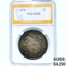 1878 Morgan Dollar PGA MS65 SILVER