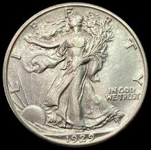 1929-D SILVER Walking Liberty Half Dollar CHOICE AU