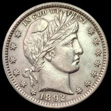 1892 SILVER Barber Quarter UNCIRCULATED