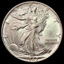 1942-S SILVER Walking Liberty Half Dollar UNCIRCULATED