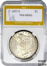 1887-S Morgan Dollar PGA MS65 SILVER