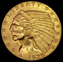 1925-D GOLD Indian Head Quarter Eagle UNCIRCULATED