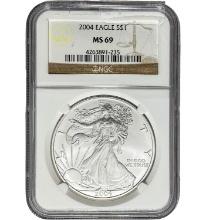 2004 Silver Eagle NGC MS69