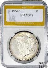 1934-D Peace Dollar PGA MS65