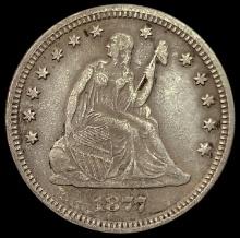 1877 SILVER Seated Liberty Quarter NEARLY UNCIRCULATED