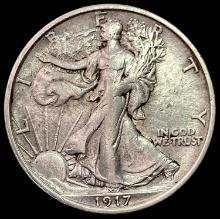 1917-S SILVER Walking Liberty Half Dollar NEARLY UNCIRCULATED