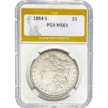 1884-S Morgan Dollar PGA MS61  MS61