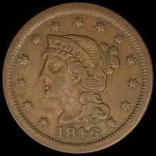 1846 Braided Hair Large Cent LIGHTLY CIRCULATED