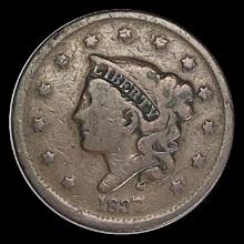 1837 Coronet Head Large Cent NICELY CIRCULATED