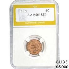 1871 Indian Head Cent PGA MS64 RED  MS64