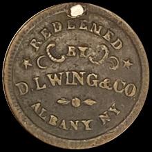 [1861-1865] Civil War Token D.L. Wing&Co. Albany NY HIGH GRADE