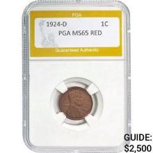 1924-D Lincoln Cent PGA MS65 RED  MS65