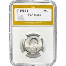 1935-S Washington Quarter PGA MS66  MS66